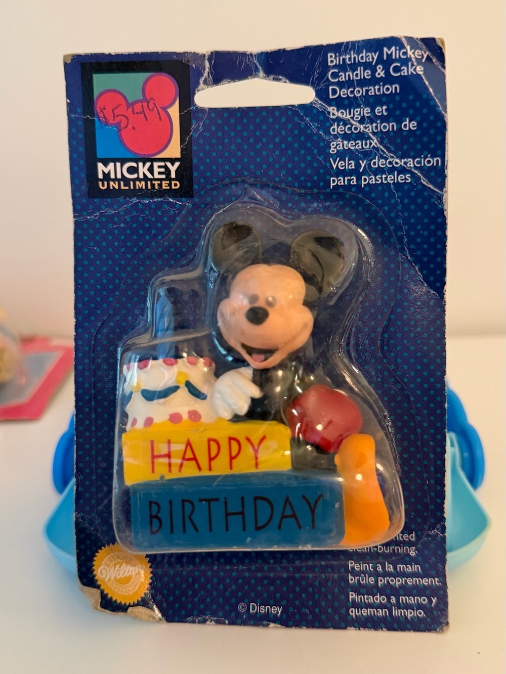 Vintage Mickey Birthday Cake Candle